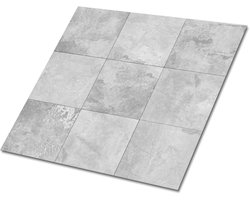 Tulup PVC Tegels - Betonnen Lappendeken Vinyl Tegels - 30 cm x 30 cm - Grijs Zelfklevende Vinyltegels - Set van 9 - Zelfklevende PVC Tegels - Industrieel Plaktegels - Vloer Tegels PVC - Plaktegels keuken en Badkamer