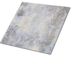 Tulup PVC Tegels - Oude Betonnen Muur Vinyl Tegels - 30 cm x 30 cm - Grijs Vloer Tegels PVC - 9 stuks - Vinyl Vloer Tegels - Industrieel Plaktegels - Zelfklevende PVC Tegels - Plaktegels keuken en Badkamer