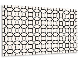 Tulup PVC Wandpaneel - Abstracte Cirkels Vinyl Wandpaneel - 100 cm x 50 cm - Zwart Zelfklevend Wandpaneel - 1 stuk - Wandpaneel Zelfklevend - Geometrisch Muurpaneel - Zelfklevend Wandpaneel - Plaktegels Keuken en Badkamer