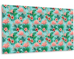 Tulup PVC Wandpaneel - Exotische Bladeren Vinyl Wandpaneel - 100 cm x 50 cm - Veelkleurig Zelfklevend Wandpaneel - 1 stuk - Wandpaneel Zelfklevend - Op planten gebaseerd Muurpaneel - Zelfklevend Wandpaneel - Plaktegels Keuken en Badkamer