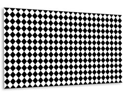 Tulup PVC Wandpaneel - Gekanteld Schaakbord Vinyl Wandpaneel - 100 cm x 50 cm - Zwart en wit Vinyl Wandbekleding - 1 stuk - Wandbekleding Vinyl - Geometrisch Wandbekleding - PVC Muurpaneel - Plaktegels Keuken en Badkamer