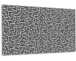 Tulup PVC Wandpaneel - Geometrische Abstractie Vinyl Wandpaneel - 100 cm x 50 cm - Zwart en wit Wandbekleding Vinyl - 1 stuk - PVC Muurpaneel - Geometrisch Muurpaneel - Wandpaneel PVC - Plaktegels Keuken en Badkamer