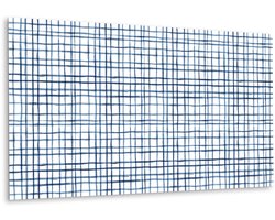 Tulup PVC Wandpaneel - Getekende Lijnen Vinyl Wandpaneel - 100 cm x 50 cm - Blauw Zelfklevend Wandpaneel - 1 stuk - Wandbekleding Vinyl - Geometrisch Wandpaneel - PVC Muurpaneel - Plaktegels Keuken en Badkamer