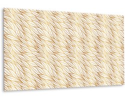 Tulup PVC Wandpaneel - Gouden Bladeren Vinyl Wandpaneel - 100 cm x 50 cm - Gouden PVC Wandpaneel - 1 stuk - PVC Muurpaneel - Geometrisch Wandpaneel - Wandpaneel Zelfklevend - Plaktegels Keuken en Badkamer