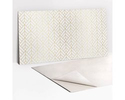 Tulup PVC Wandpaneel - Gouden Geometrie Zelfklevend Muurpaneel - 100 x 50 cm - Gouden Zelfklevend Wandpaneel - 1 stuk - Klassiek Wandpaneel - Wandpaneel Zelfklevend - Plaktegels Keuken en Badkamer