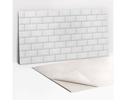 Tulup PVC Wandpaneel - Moderne Bakstenen Zelfklevende Wandbekleding - 100 x 50 cm - Grijs PVC Wandpaneel - 1 stuk - Industrieel Muurpaneel - Wandbekleding Vinyl - Plaktegels Keuken en Badkamer