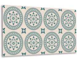 Tulup PVC Wandpaneel - Oosters Motief Vinyl Wandpaneel - 100 cm x 50 cm - Groente Zelfklevend Wandpaneel - 1 stuk - Wandpaneel Zelfklevend - Mozaïek Muurpaneel - Zelfklevend Wandpaneel - Plaktegels Keuken en Badkamer