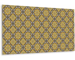 Tulup PVC Wandpaneel - Oosterse Decoratie Vinyl Wandpaneel - 100 cm x 50 cm - Geel Wandpaneel Zelfklevend - 1 stuk - Wandpaneel Zelfklevend - Mozaïek Wandpaneel - Vinyl Wandpaneel - Plaktegels Keuken en Badkamer