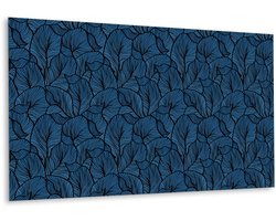 Tulup PVC Wandpaneel - Retro Bladeren Vinyl Wandpaneel - 100 cm x 50 cm - Blauw PVC Muurpaneel - 1 stuk - Zelfklevend Wandpaneel - Geometrisch Wandbekleding - Zelfklevende Wandbekleding - Plaktegels Keuken en Badkamer