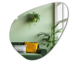 Tulup Spiegel - Asymmetrische Spiegel - 67,6 cm x 67 cm - Onregelmatige Spiegel - Badkamerspiegel - Gangspiegel - Slaapkamerspiegel - Unieke Make-Up Spiegel - Decoratieve Wandspiegel - Wanddecoratie Spiegel - Japandi Stijl Wandspiegel - Hangspiegel