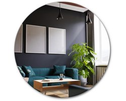 Tulup Spiegel - Badkamerspiegel Rond - 100 cm x 100 cm - Ronde Spiegel - Halspiegel - Ronde Spiegel Zonder Rand - Boho Wandspiegel