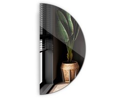 Tulup Spiegel - Spiegel Halfrond - 50 cm x 100 cm - Halve Maan Spiegel - Badkamerspiegel - Spiegel Halve Cirkel - Halve Maan Spiegel - Design Wandspiegel