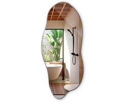 Tulup Spiegel - Spiegel Onregelmatig - 45 cm x 100 cm - Organische Spiegel - Spiegel Voor de Woonkamer - Spiegel Onregelmatig - Organische Spiegel - Industriële Wandspiegel