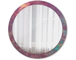 Tulup Spiegel - Spiegel op gehard Glas - Ronde Spiegel - Kleurenfestival - Diameter: 100 cm - Decoratieve spiegel - Wanddecoratie Spiegel - Paarse - Woonkamerspiegel - Inloopkastspiegel - Spiegel voor kantoor of studio - Scheerspiegel - Hangspiegel