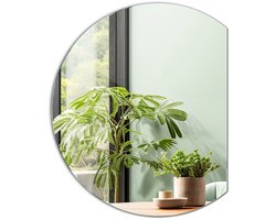 Tulup Spiegel - Spiegel Rond Afgesneden - 70 cm x 80 cm - Ronde Spiegel - Badkamerspiegel - Ronde Spiegel Afgesneden - Ronde Spiegel - Industriële Wandspiegel