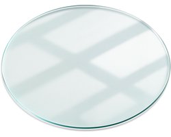 Tulup Tafelblad Glas - Glazen Tafelblad - 90 cm - Transparante Glasplaat - Rond Tafelblad Glas - Gehard Glazen Tafelblad Voor de Eettafel in de Eetkamer - Gehard Glas