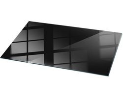 Tulup Tafelblad Glas - Kleur Zwart Glad Glasplaat Tafel - 120 cm x 60 cm - Zwart Veiligheidsglas - Rechthoekig Tafelblad Glas - Gehard Glazen Tafelblad Voor de Eettafel in de Eetkamer - Glazen Tafelblad