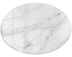 Tulup Tafelblad Glas - Marmeren Oppervlaktepatroon Veiligheidsglas - 100 cm - Wit Gehard Glas - Rond Tafelblad Glas - Glazen Tafelblad voor de Woonkamer - Glazen Plaat