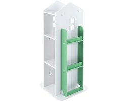 Tumex - Kinderboekenkast Draaibaar - Kinderboekenrek - 4 Lagen - Voor Boeken en Speelgoed - 360° Rotatie - 41x41x95 cm - Groen