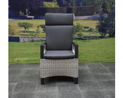 Tunis dining tuinstoel verstelbaar grijs wicker