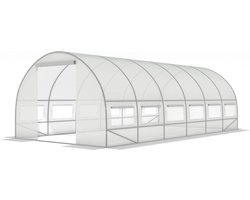 Tunnelkas - met ramen - 600x300x200 cm - wit