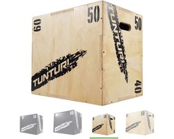 Tunturi Plyo Box voor krachttraining - Houten fitness kist - Jump box 40/50/60cm - Incl. gratis fitness app