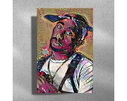 Tupac Art - 2pac - color art - Metalen Poster 40x60cm