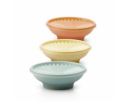 Tupperware 3 Vintage Zonnedeksel Kommen - Retro Zonnekommen Schalen Bakjes