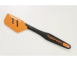 TUPPERWARE SPATEL Topschraper Zwart-Oranje - Keukenhulp - Ideaal voor Bakken en Koken - Handzaam en Ergonomisch - Huishoudelijke Tool voor Makk