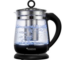 TurboTronic Glazen Waterkoker – Elektrisch – 1,8L – Temperatuurregeling – Warmhoudfunctie – met Theefilter – LED Verlichting – 2200W