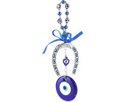 Turks blauw boze oog zegen amulet wandbehang wooncultuur beschermer moslim zegen veel geluk housewarming voor jongens meisjes Kerstmis Nieuwjaar