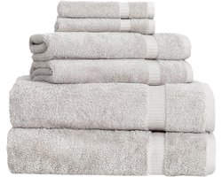 Turkse Handdoekenset - Badhanddoeken set Luxe handdoeken - Dagelijks Gebruik - 100% Premium Katoen - 6 Delig - Steen