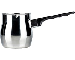 Turkse koffiekan met handvat - geschikt voor koffie - 340 ml - roestvrij staal
