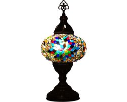 Turkse tafellamp met mozaïek bol van 13 cm multicolour - Oosterse tafellamp met mozaïek bol van 13 cm multicolour