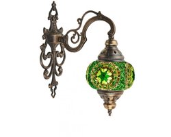 Turkse wandlamp - handgemaakt mozaïek - sfeerverlichting - 1 stuk - groen