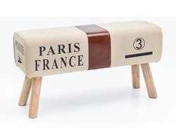 Turnbok Bank Hout (91 cm) - Turnbok Bankje Leer - Bokbank ( Draagvermogen 180KG) - Lederen Bank - Turnbokbank - Kleine Bank Bruin - Bank Leer