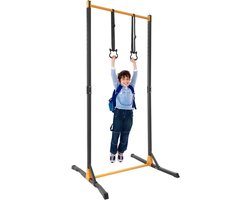 Turnstang met ringen - Fitness rek - Kracht training - In hoogte verstelbaar - 400 kg belastbaar - Zwart geel