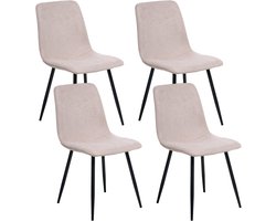 TUSCOLA - Eetkamerstoel set van 4 - Beige - Stof