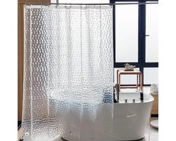 TuseRxln Douchegordijn - Badgordijn - Opvouwbaar & Schimmelbestendig - 1 Stuk - Voor Badkamer - Transparant