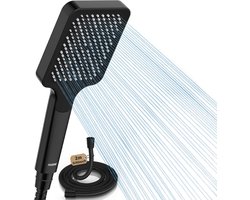 TuseRxln Douchestang - Douchekopbeugel - Hogedruk Regendouche Met 1.5 Meter Slang - 1 Stuk - Universeel Voor Badkamer - zwart