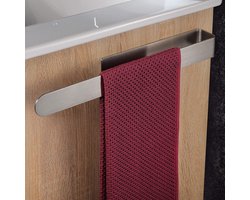 TuseRxln Handdoekhouder Zonder Boren - Zelfklevende Handdoekhouder - Roestvrijstaal - 37 cm - 1 Stuks - Badkamer Zilver