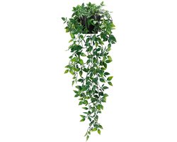 TuseRxln Kunstmatige Hangplanten - Groene Kunstmatige Mandala Nep-Potplanten Voor Muur Balkondecoratie Huis Tuin Binnen Buiten Decor - Flexibel Ontwerp UV-Bescherming - 1 Stuks - Woonkamer Kantoor Tuin Groen