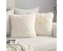 TuseRxln Kussensloop - Kussenhoes - Decoratie kussens - 2 stuks - Woonkamer Beige