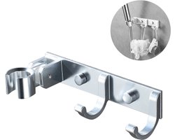 TuseRxln Ophanghaken - Kapstok - Verstelbaar en Stevig Aluminium Haak voor Natte Ruimtes - 1 Stuks - Badkamer of Keuken - Zilver