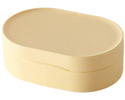 TuseRxln Reis Zeepdoosje Met Deksel - Draagbare Zeepbak - Waterdicht En Lekbestendig - 1 Stuks - Voor Reizen En Badkamer Geel