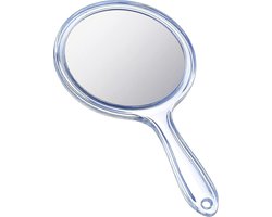 TuseRxln Spiegel - Handspiegel Met Handvat - Groot Ontwerp Voor Make-Up En Scheren - 1 Stuk - Thuis En Onderweg - Blauw