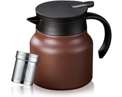 TuseRxln Thermosfles - Thermosbeker - Keramische Binnenlaag Voor Smaakbehoud En Dubbele Wand Vacuüm Isolatie - 1 Stuk - Thuis Kantoor Reizen Zwart