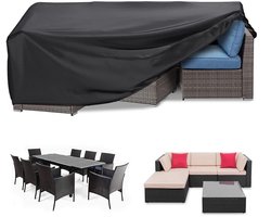 TuseRxln Tuinmeubelhoes - Waterdicht - UV-Bestendig En Elastische Koordrand - 1 Stuk - Voor Rechthoekige Terras Tafels En 13-Zits Würfelsets Grijs