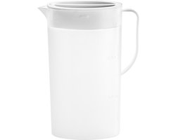 TuseRxln Waterkan Met Deksel - Schenkkannen Plastic - BPA-vrij En Transparant Voor Koud Of Warm Drinken - 1 Stuk - Thuis Of Kantoor Wit