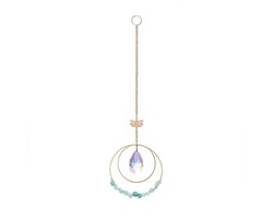 TuseRxln Zonnevanger - Crystal Glass Prism Ball - Lotus Double Circle - 1 Stuks - Wit